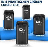 KESSER® Sensor Prullenbak - Afvalbak - Vuilnisbak - 30L - Zwart •